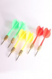 Delta Dart Oku (6’lı Set) - Çelik Uç + Pirinç Başlık - Renkli Dart Oku Seti - 2