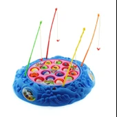 ZeycanHome Yuvarlak Mavi Balık Tutma Oyunu Kız Erkek Çocuk Oyuncak Eğitici Oyuncaklar thumbnail 3