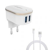 Moxcll 2 USB Çıkışlı Hızlı İphone Lightning  Şarj Aleti MXL-T15 - 1