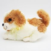 Peluş Sesli Yatan Köpek - Krem Kahverengi - 3