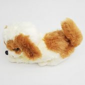 Peluş Sesli Yatan Köpek - Krem Kahverengi - 4