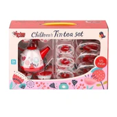 ZeycanHome 998A-998B Çiçek Desenli Metal Çay Seti 15 Parça Kız Erkek Çocuk Oyuncak Eğitici Oyuncaklar - 1