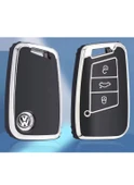 Passat B8 Arteon Tiguan Ateca ve Süper B Anahtar Kılıfı 2.Resime Bakınız Siyah/Gümüş thumbnail 1