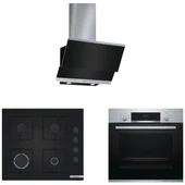 Bosch 3lü (DWK065G60T-POP6C6P30O -HBF534ES0T) Inox Ankastre set - 1