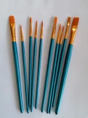 Ahşap Saplı 10’lu Fırça Seti – Sanat, Hobi ve Atölye Kullanımı İçin thumbnail 2