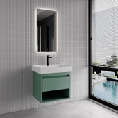 Denko Bingo 60 cm MDF Melisa Banyo Dolabı Alt Modül ve Seramik Lavabo thumbnail 2