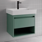 Denko Bingo 60 cm MDF Melisa Banyo Dolabı Alt Modül ve Seramik Lavabo thumbnail 1