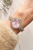 Dienna Gri Pembe Taşlı Kadın Kol Saati - 1