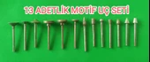 13'lü Elmas Motif Uç Seti – Su Kabağı, Ahşap ve Seramik İşlemeye Uygun - 1