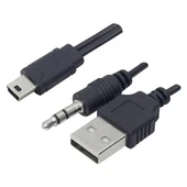 PowerMaster PM-33320 USB Aux TO Mini USB - 5 Pin Kablo 40Cm (Müzik Kutusu - Ses Bombası Kablosu) - 1