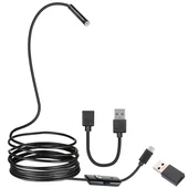 Powermaster 3in1 Micro Usb+Type C+Pc 8 Mm Işıklı 5 Metre Endeskop Yılan Kamera - 3