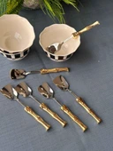 Royking Altın Bambu Saplı Dondurma Kaşık 6'lı EYM 085 - 1