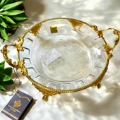 Royking Ayaklı Yuvarlak Sunum Tabağı 29x23x5cm CRG128-2 - 1