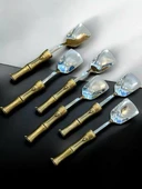 Royking Bambu Saplı Antik Dondurma Kaşık 6'lı EYM 087 - 1