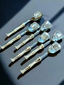 Royking Bambu Saplı Gümüş Dondurma Kaşık 6'lı EYM 086 - 1