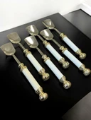 Royking Porselen Gold Saplı Dondurma Kaşık 6'lı EYM 103 - 1