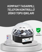 Uzaktan Kumandalı RGB LED Disko Topu Bluetooth Hoparlörlü thumbnail 1