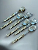 Royking Bambu Saplı Gümüş Dondurma Kaşık 6'lı EYM 086 - 2