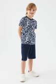 Arnetta 2506 Maze Lacivert Erkek Çocuk Bermuda Takım thumbnail 3