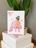 Gelin Kelebek Model Çeyiz Kutusu-3 Lü -Gelin Kutusu-Gelin Bohça Kutusu-Gelin Hediye Kutusu - 2