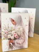 Gelin Türbanlı Çeyiz Kutusu-3 Lü Çeyiz Kutusu-Gelin Kutusu-Gelin Bohça Kutusu-Damat Kutusu - 2