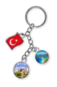 Türkiye Üçlü Epoksi Metal Çift Taraflı Damla Anahtarlık Turkey thumbnail 4