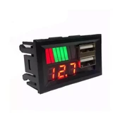 PowerMaster IC278C Dijital Voltmetre USB Çıkışlı Akü Göstergeli DC 12Volt Aküler İçin - 1