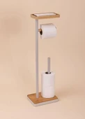 The Mia Bambu Tepsili Tuvalet Kağıdı Standı Gri GLV0758 - 1