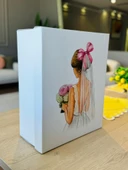 Çeyiz Kutusu-3 Lü Çeyiz Kutusu-Pembe Fiyonklu Gelin Kutusu-Gelin Bohça Kutusu-Gelin Kutusu - 6