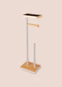 The Mia Bambu Tepsili Tuvalet Kağıdı Standı Gri GLV0758 - 3