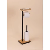 The Mia Bambu Tepsili Tuvalet Kağıdı Standı Siyah GLV0756 - 2