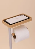 The Mia Bambu Tepsili Tuvalet Kağıdı Standı Gri GLV0758 - 2