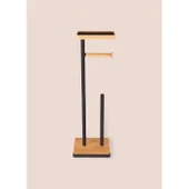 The Mia Bambu Tepsili Tuvalet Kağıdı Standı Siyah GLV0756 - 3