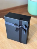 Kolix Dekoratif Siyah Fiyonklu Büyük-Orta Boy Kutu Hediye Kutusu Seti - 2