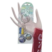 Ukrayna Üçlü Epoksi Metal Çift Taraflı Damla Anahtarlık Ukraine thumbnail 2