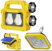 Powermaster PM-26930 Solar Panelli 6 Işık Modlu Powerbank Özellikli 2400mAh Type C Giriş 5V Led Kamp Feneri - 1