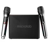 Microlab M60 Vega 100W RGB 2 Adet Kablosuz Mikrofonlu Bluetooth Karaoke Hoparlör (15.000mAh Batarya) - 1