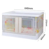 Sunup SN-25883 72L Katlanabilir Plastik Saklama Kutusu Renkli Kapaklı Tekerlekli 40x64x37cm - 3