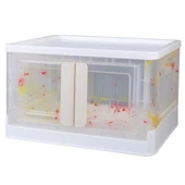Sunup SN-25883 72L Katlanabilir Plastik Saklama Kutusu Renkli Kapaklı Tekerlekli 40x64x37cm - 1