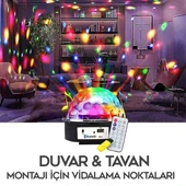 Ledx GM-0803B Sihirli Led Dönen Disko Topu Hoparlör Kablosuz USB/Mp3/Bluetooth Kumandalı 360 Derece - 2