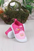 Fort 3410 Gz Kedi Figürlü Anaokulu Kreş Ev Kız Çocuk Keten Panduf Ayakkabı thumbnail 4