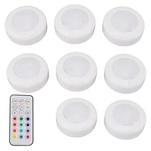 PowerMaster PM-27186 Led Mobilya Merdiven Pilli Aydınlatma 3M Yapışkanlı Kumandalı RGB + 4000K (8'li Paket) - 2