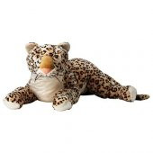 Peluş Leopar Bej Renk 80 cm Leopar Yumuşak Oyuncak - 1