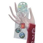 Kırgızistan Üçlü Epoksi Metal Çift Taraflı Damla Anahtarlık Kyrgyzstan thumbnail 2