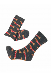 Tek Çift Örme Desenli Christmas Soket Bot Çorabı  36-41 numara  T-0251 - 2