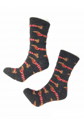 Tek Çift Örme Desenli Christmas Soket Bot Çorabı  36-41 numara  T-0251 - 3