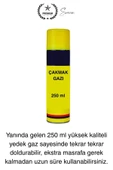 Premium 18 cm Basmalı Uzun Mutfak Çakmağı ve Yedek Gazlı 250 ml Mum Mangal Kamp İçin Normal Alev - 5