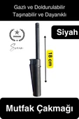 Premium 18 cm Siyah Basmalı Uzun Mutfak Çakmağı Gazlı Doldurulabilir Mum Mangal Kamp İçin Ateş - 1