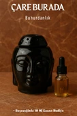 Siyah Parlak Buda Buhurdanlık (Seçeneğiniz 10 Ml Esans Hediye) - 1