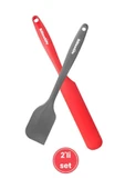 2’li Pasta Spatula Seti, Silikon Yanmaz Yapışmaz Spatula ve Çikolata Krema Reçel Sıvama Bıçağı Seti thumbnail 2